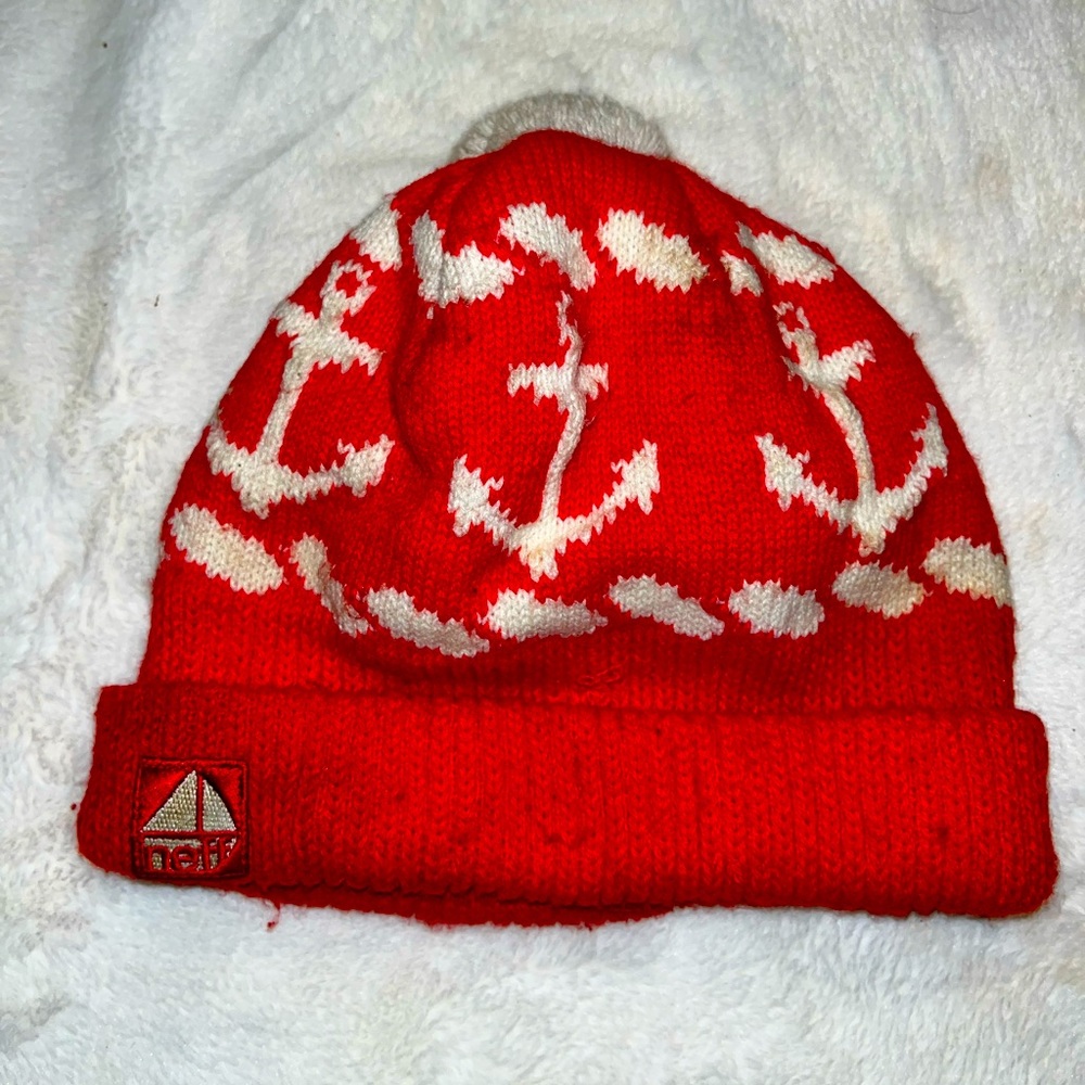 Red Anchor Design Neff Pompom Beanie